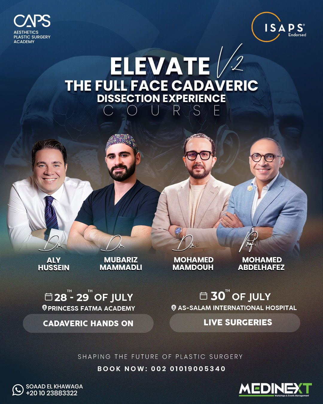 Elevate V2 – Full Face Cadaveric Dissection Experience Course